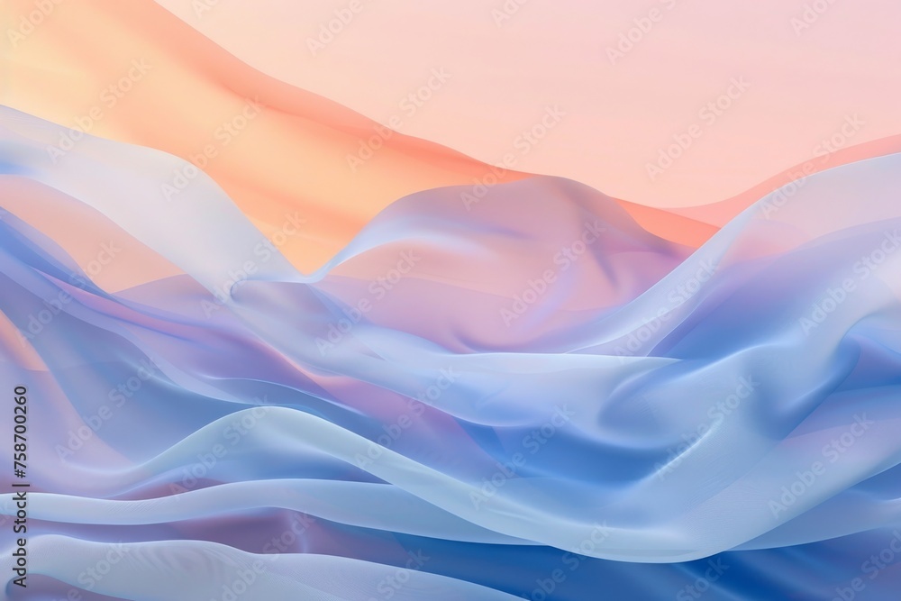Obraz premium Abstract vibrant pastel pink peach fuzz and very peri pantone purple gradient background. Texture flowing from pastel pink to purple, evoking a sense of calmness and serenity in the viewer's mind