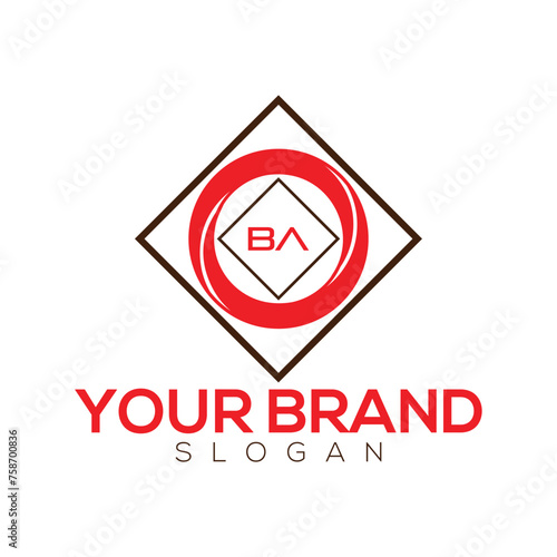 Free Download Initial monogram BA letter logo design template - GFXLoad