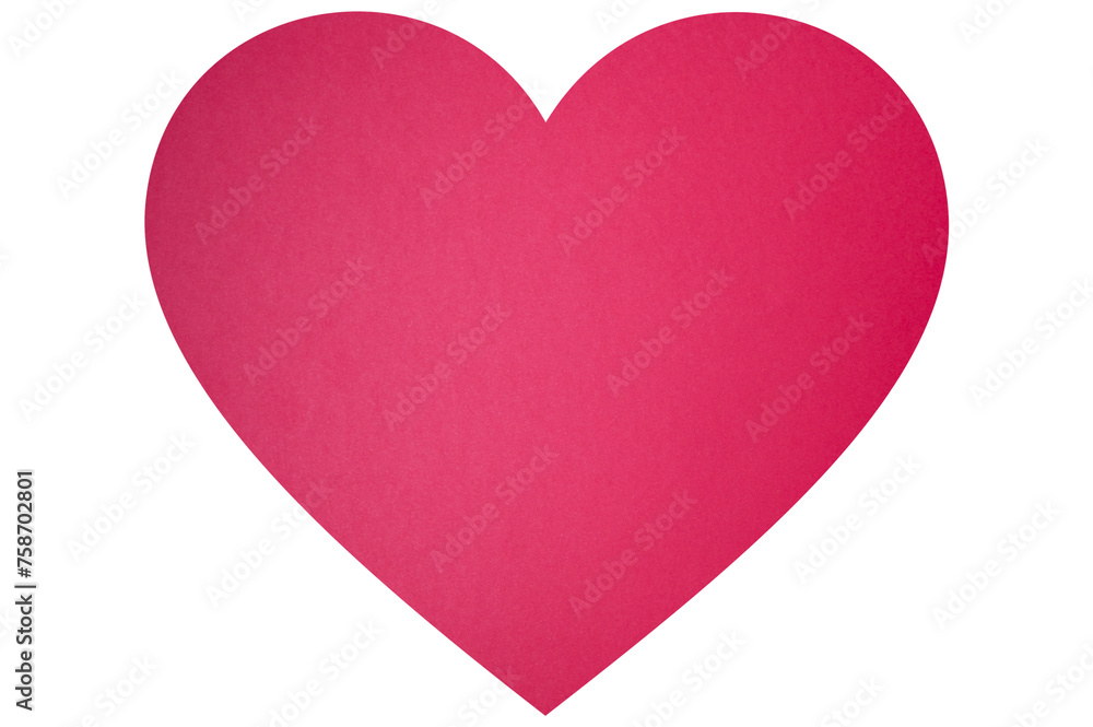 red / pink heart on white background