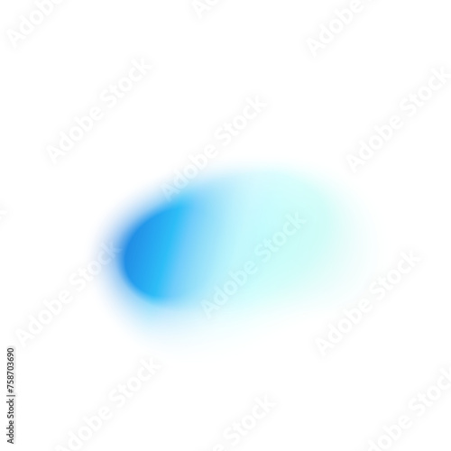 Y2K gradient shapes with blue blur colors. Abstract, fluid color. Flat vector illustration isolated on white.