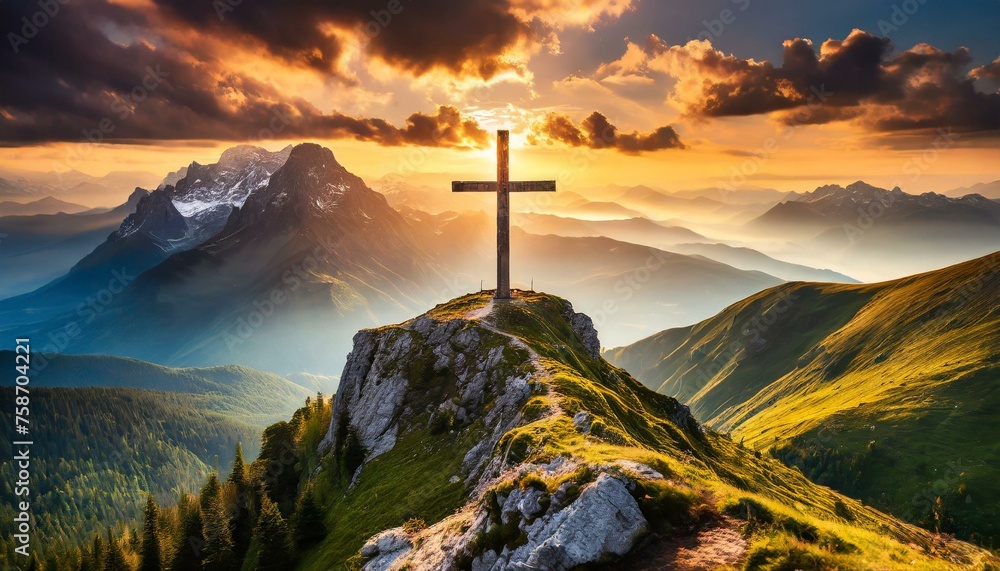 cross at sunset cross at sunset
