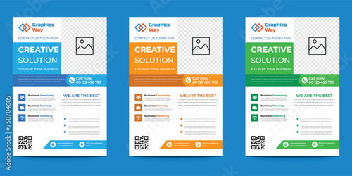 New business flyer brochure design, ready to print, a4, abstract, creative flyer.
