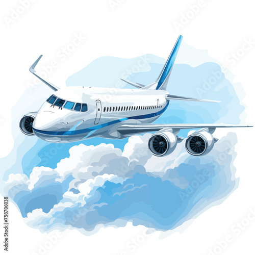 Passenger jet cruising