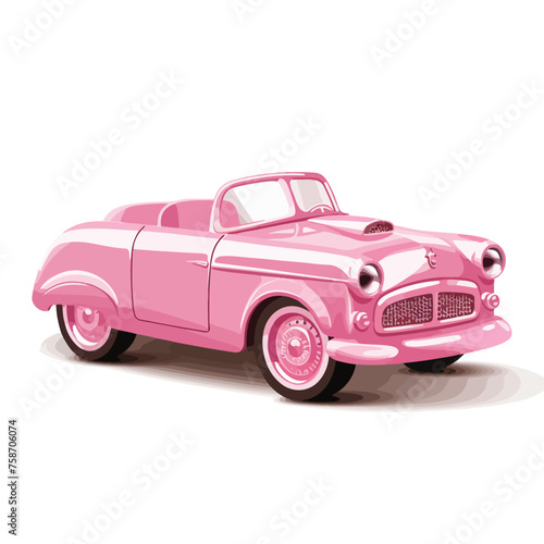 Pink Doll Car Clipart Clipart isolated on white background