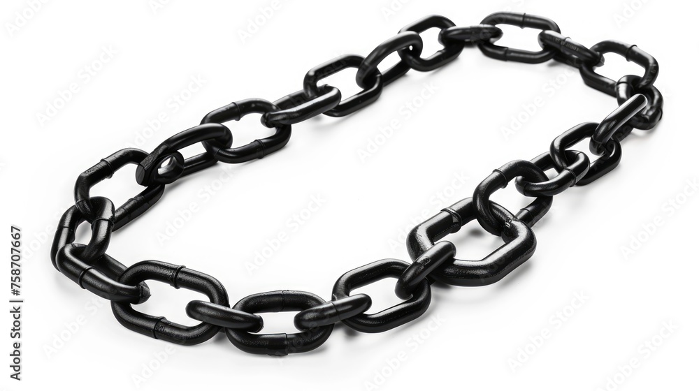 Strength and Security: Isolated Black Chain and Padlock on White Background for Protection and Safety