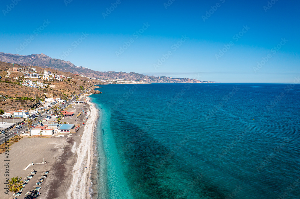 Fototapeta premium Beautiful Day at Torrox Costa, Costa Del Sol, Malaga, Spain