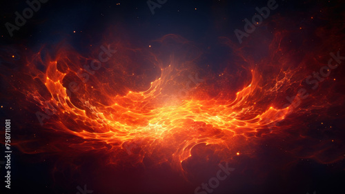 Abstract fire flame background. Fantasy fractal texture. Digital art.