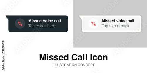 Missed call icon for web,ui and mobile. Vector Illustration concept.