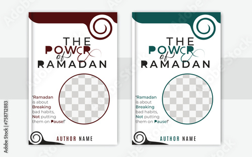 Realistic Islamic book cover design template