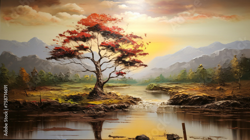 Oil painting landscape 