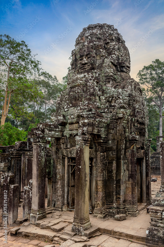 Ancient Bayon temple complex in the center of Angkor Thom in Cambodia. Ancient Bayon temple complex in the center of Angkor Thom in Cambodia.