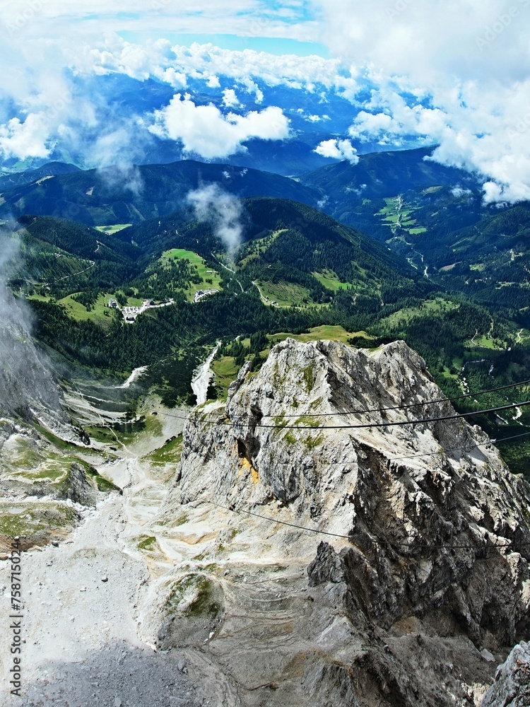 Naklejka premium Austrian Alps-outlook from the Dachstein