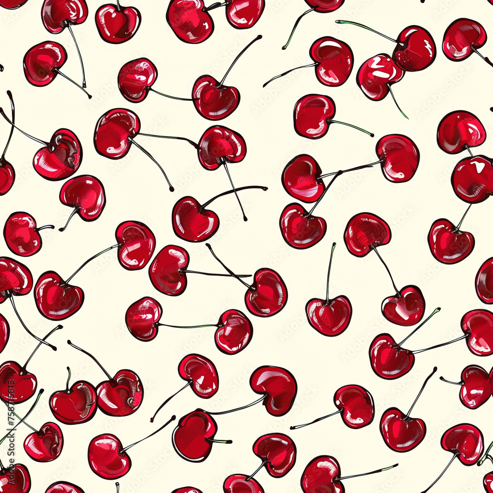 Seamless background with cherries Seamless background with cherries