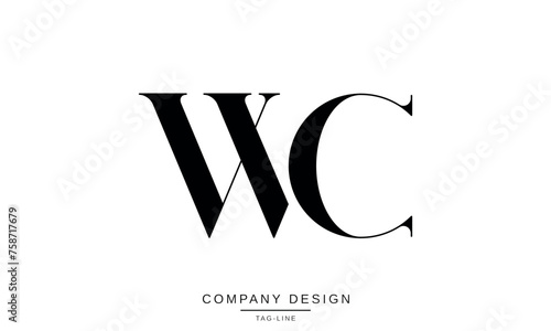WC, CW Abstract Letters Logo Monogram Design Icon Font