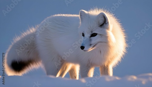 An Arctic Fox With Its Fur Shimmering In The Moonl © Sadaf