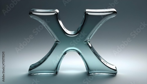 Letter X Made Of Glass Upscaled 2