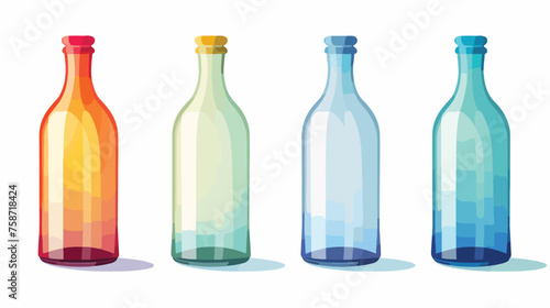 Bottle flat vector isolated on white background 
