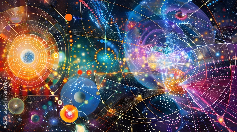 Obraz premium Cosmic Data Visualization, Ideal for Scientific and Technological Illustrations