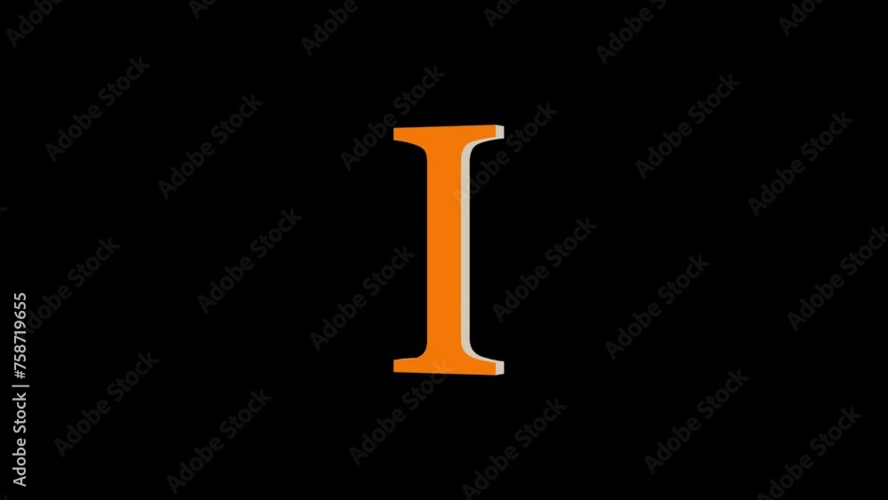 3d I letter logo loopable rotated brown color animation black background 3d I letter logo loopable rotated brown color animation black background