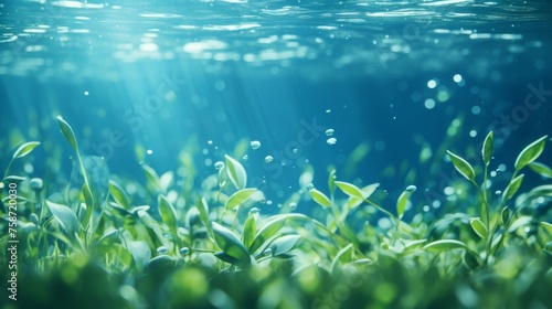 Kelp forest and seagrass meadow. vital natural carbon sinks sequestering carbon dioxide