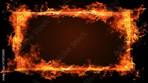 炎のフレーム　抽象背景 © Sagohachi
