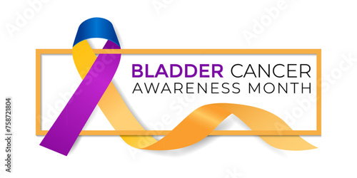 Bladder Cancer Awareness Month is May. That focuses attention on bladder cancer. Banner poster, flyer and background design. Vector illustration.