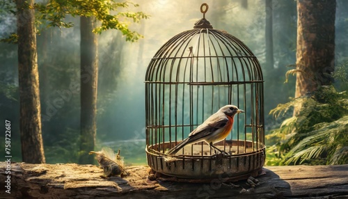 Flight to Freedom: Symbolism of an Empty Birdcage" © Sadaqat