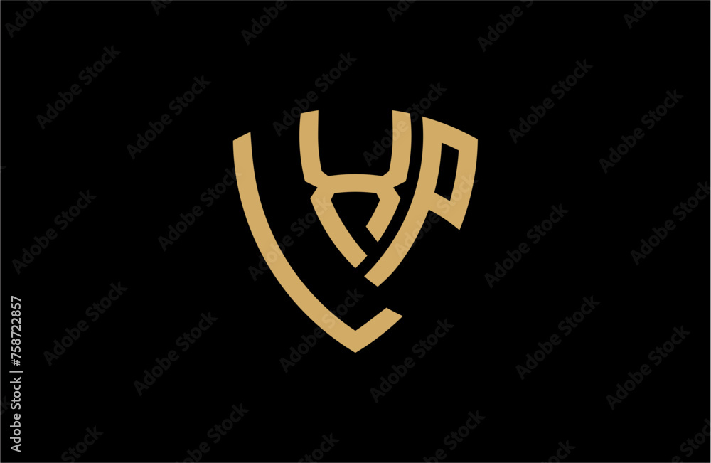 LXP creative letter shield logo design vector icon illustration LXP creative letter shield logo design vector icon illustration