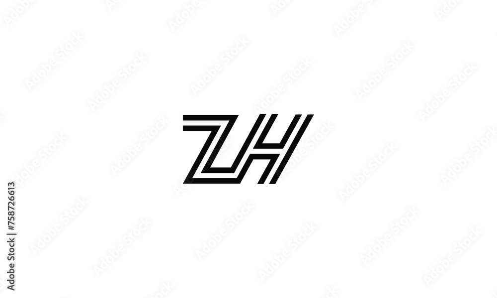 ZH, HZ, Z, H, Abstract Letters Logo monogram ZH, HZ, Z, H, Abstract Letters Logo monogram