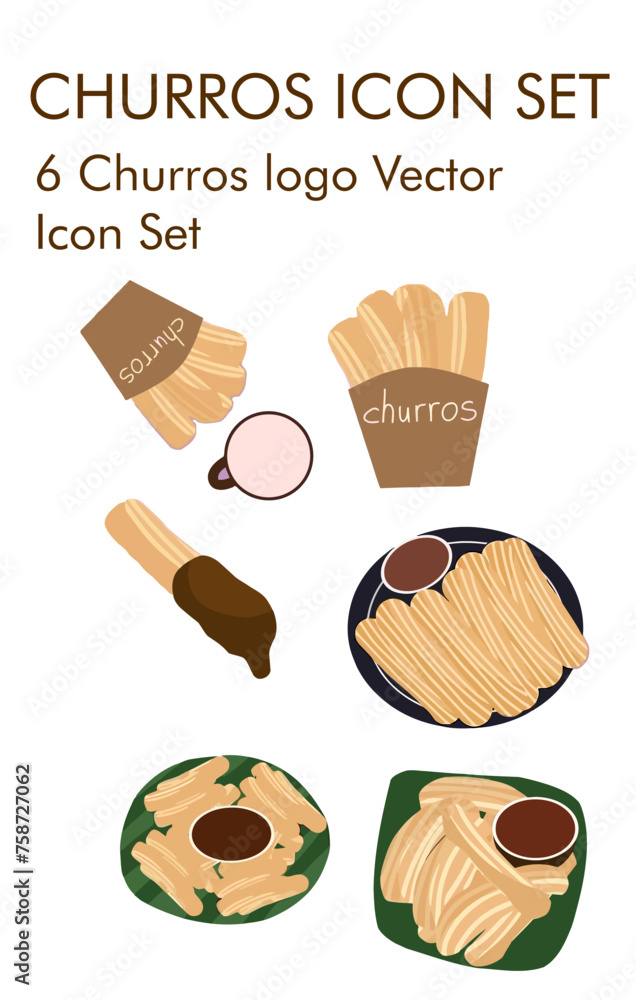 Churros logo vector icon set Churros logo vector icon set