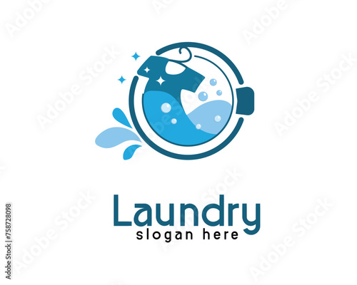 laundry icon washing machine design logo template