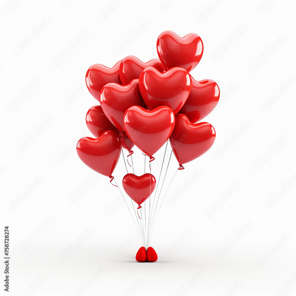 Heart shaped balloons indoors