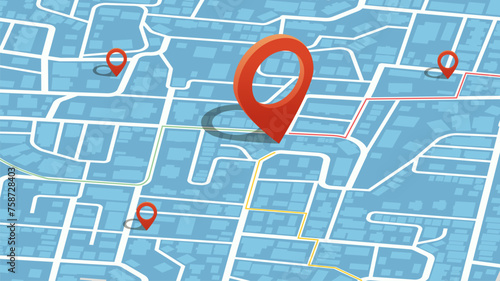 We have moved new office icon location. Address move change location announcement business home map. New pin location. Vector illustration