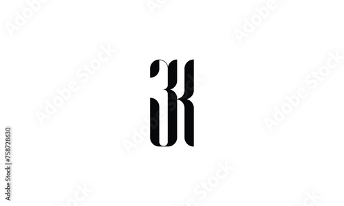 ZK  KZ  Z  K  Abstract Letters Logo Monogram