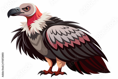 vulture bird clear vector illustration on whi