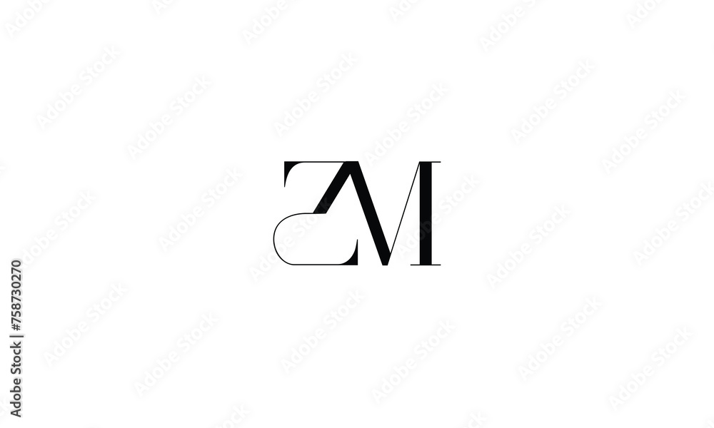 ZM, MZ, Z, M, Abstract letters Logo Monogram ZM, MZ, Z, M, Abstract letters Logo Monogram