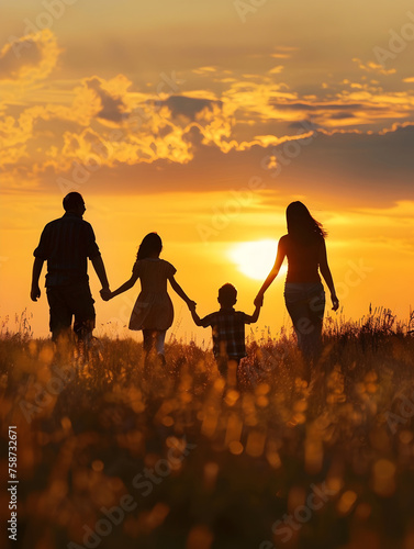 Family Walk: Cherishing Memories During Golden Hour © Mickey