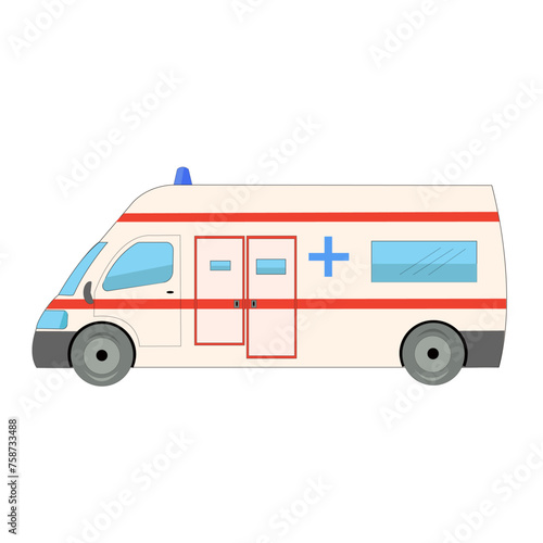 Ambulance sur fond blanc