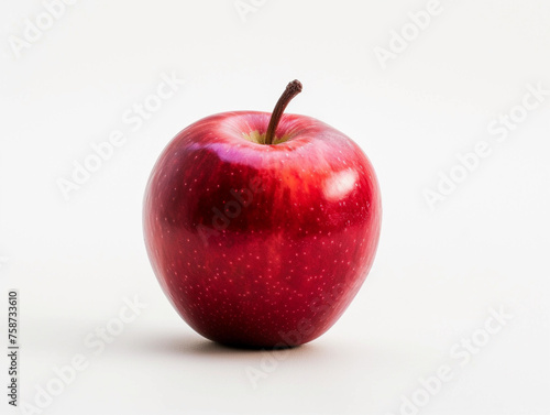 Red Apple on White Background