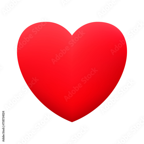 Free Download Red realistic heart icon on white background. 3d vector illustration. - GFXLoad