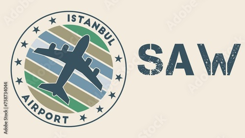 Sabiha Gokcen Airport Istanbul intro video. Istanbul airport information animation. Elegant 4k video. photo