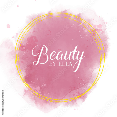 elegant hand painted logo design for beauty or hair salon