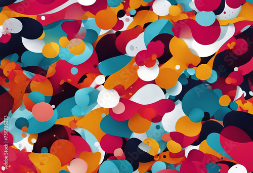 Abstract background trendy colorful splash cartoon overlay spot pattern stock illustration photo