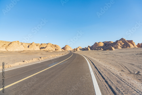 Tourist road in the Devil City in Hami, Xinjiang, China