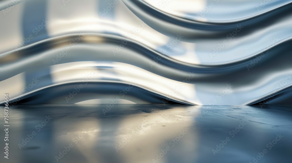 Abstract Metallic Waves on Shiny Surface - Modern Background Design Abstract Metallic Waves on Shiny Surface - Modern Background Design