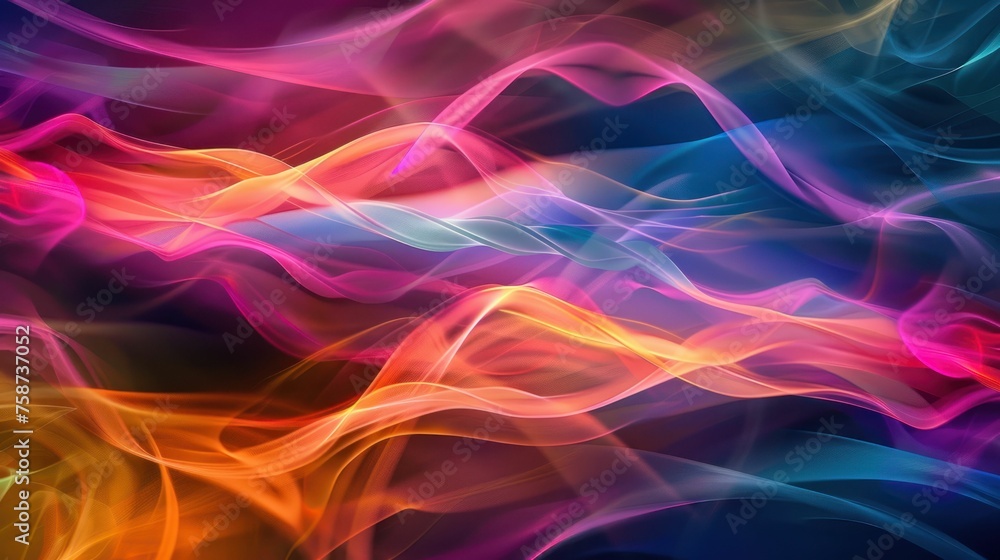 Abstract Vibrant Wave Patterns of Color and Light Abstract Vibrant Wave Patterns of Color and Light