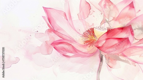 floral artwork lotus flower watercolor