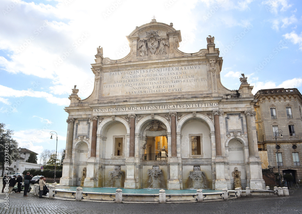 Acqua Paola Fountain in Rome, Italy