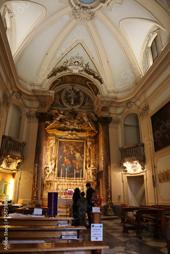 Interior of Church of Santa Maria Annunziata in Rome, Italy