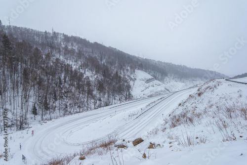 The mountain road near Russian national resort Belokurikha